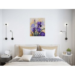 Les iris bleus - Liliane Paumier : Peinture Acrylique sur Toile - Galerie Antoine