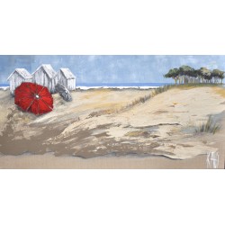 A la plage - Michèle Kaus : Peinture Acrylique sur Toile - Galerie Antoine