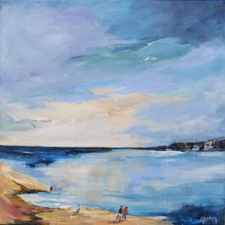 Un soir à la plage - Liliane Paumier : Peinture Acrylique sur Toile - Galerie Arnaud