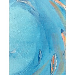 Les petits poissons, en bleu - Dane : Acrylique sur toile - Galerie Arnaud