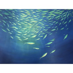 Le banc de poissons - Dane : Acrylique sur toile - Galerie Antoine