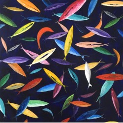 japanese - les poissons coloréss - Dane : Acrylique sur toile - Galerie Antoine
