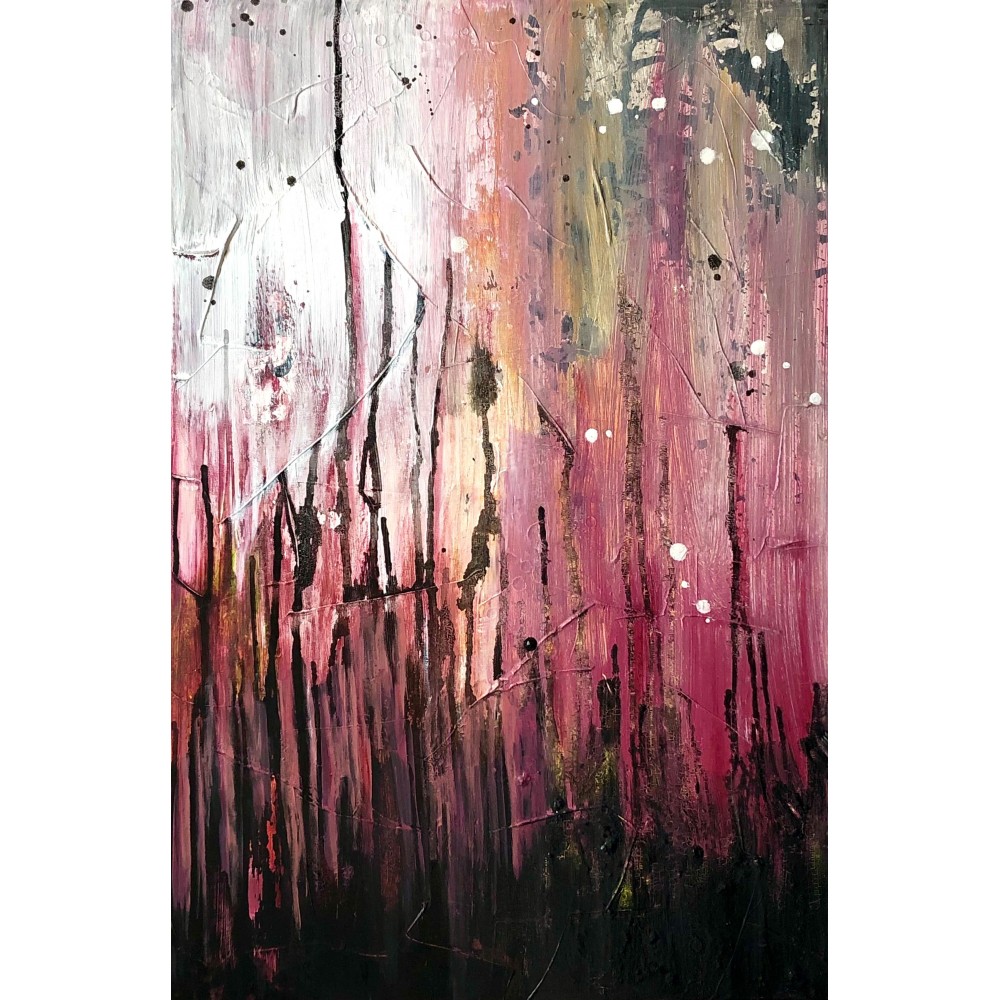 Pink ascension - Marianne Lefevre : Acrylique sur toile - Galerie Arnaud