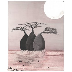 Baobabs - Trois amis - Mileg : Acrylique sur toile - Galerie Arnaud