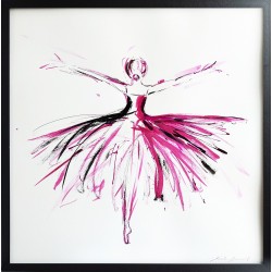 Dark pink - Marcela Zemanova : Encre sur papier - Galerie Antoine