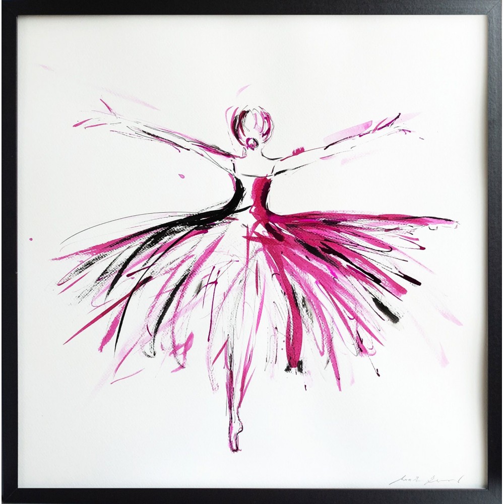 Dark pink - Marcela Zemanova : Encre sur papier - Galerie Arnaud