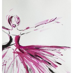 Dark pink - Marcela Zemanova : Encre sur papier - Galerie Arnaud