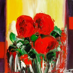 Rouge passionata - Corinne Vilcaz : Huile sur toile - Galerie Arnaud