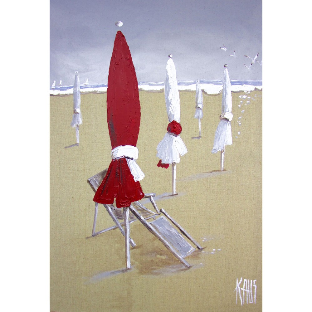 A la plage - Michèle Kaus : Peinture Acrylique sur Toile - Galerie Arnaud