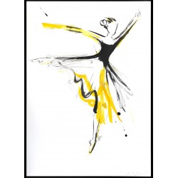 Golden dancer I - Marcela Zemanova : Encre sur papier - Galerie Arnaud
