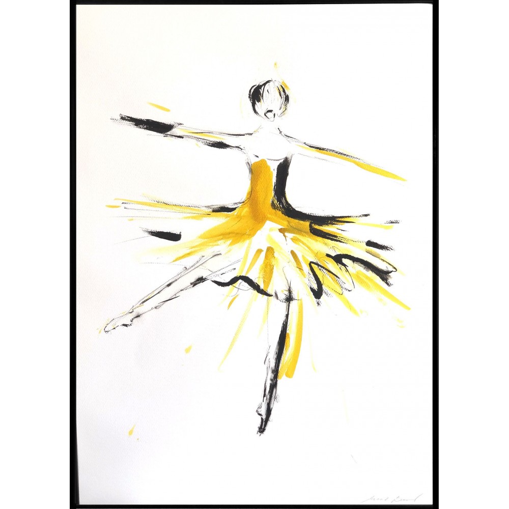 Golden dancer II - Marcela Zemanova : Encre sur papier - Galerie Antoine