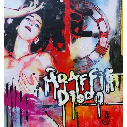 graffiti disco - Claude Gean : Huile sur toile - Galerie Arnaud
