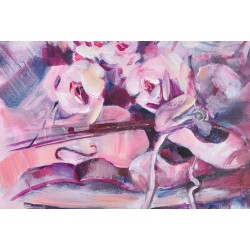Ballerines et violon - Liliane Paumier : Peinture Acrylique sur Toile - Galerie Arnaud