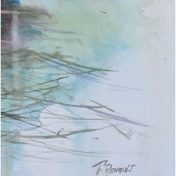 Le flotteur - Fabien Renault : Aquarelle sur papier - Galerie Arnaud