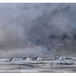 Ciel d'hiver, en gris - Liliane Paumier : Peinture Acrylique sur Toile - Galerie Arnaud