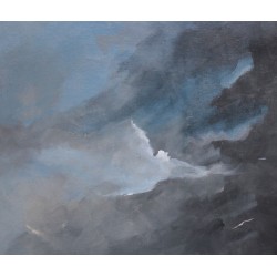 Ciel menaçant sur le port - Liliane Paumier : Peinture Acrylique sur Toile - Galerie Arnaud