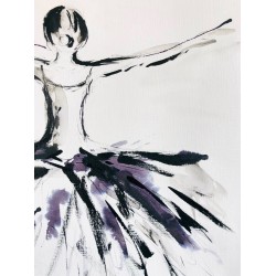 La danse des cygnes - Marcela Zemanova : Encre sur papier - Galerie Arnaud