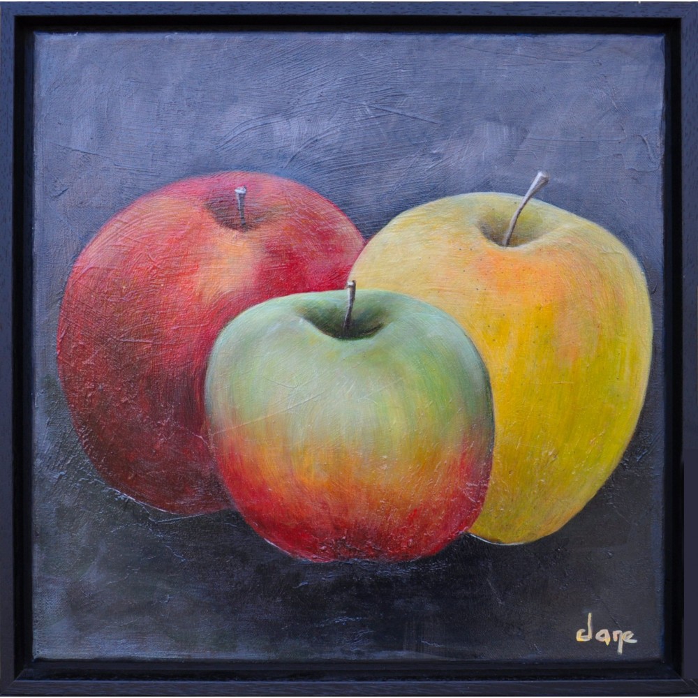 Les 3 pommes - Dane : Acrylique sur toile - Galerie Arnaud
