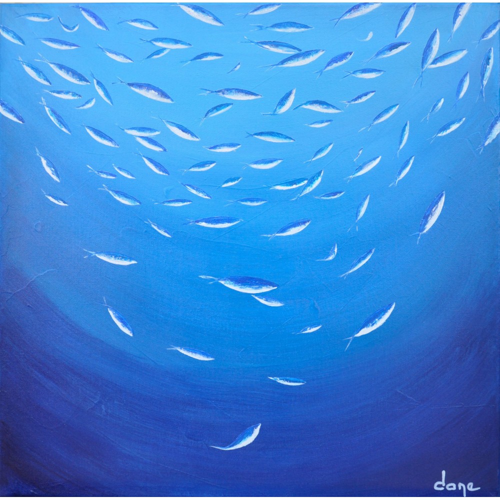 Les petites sardines - Dane : Acrylique sur toile - Galerie Arnaud