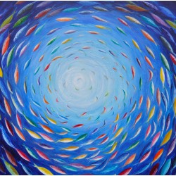 Les poissons de couleur - Dane : Acrylique sur toile - Galerie Arnaud