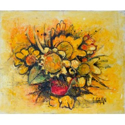 Le bouquet - Claude Gean : Huile sur toile - Galerie Arnaud