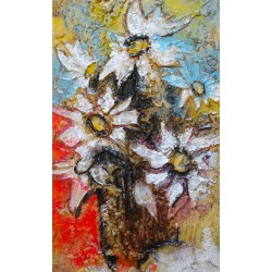 Fleurs blanches - Claude Gean : Huile sur toile - Galerie Arnaud