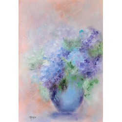 Le bouquet d’hortensias bleus