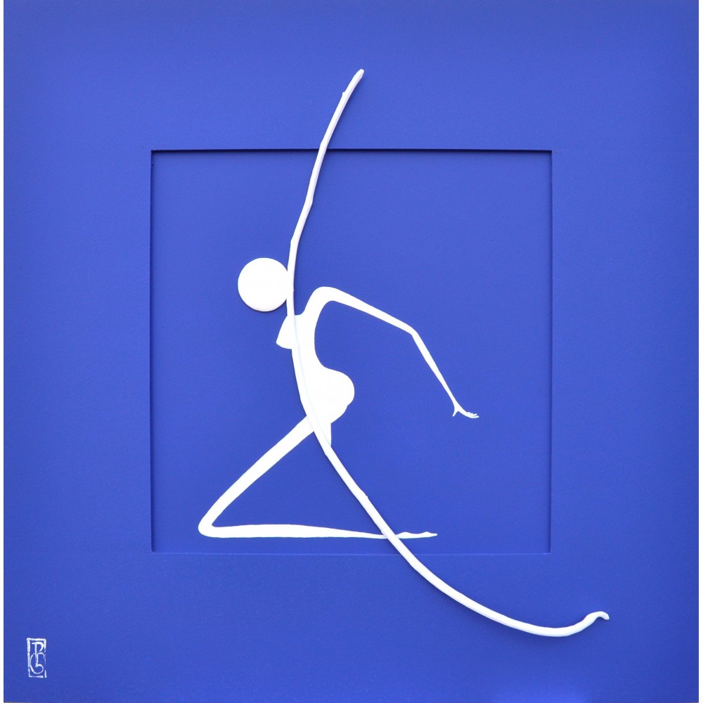 En bleu - Pierrette Dijonneau : Platre modelé - Galerie Arnaud La Rochelle