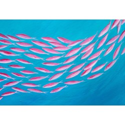 Pink fishes - Dane : Acrylique sur toile - Galerie Antoine