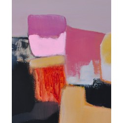 Coulée rouge - Michèle Klur : Acrylique sur toile - Galerie Arnaud, galerie d'art La Rochelle