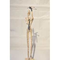 la femme à l'oiseau - ChrisB : Sculpture - Galerie Arnaud la Rochelle