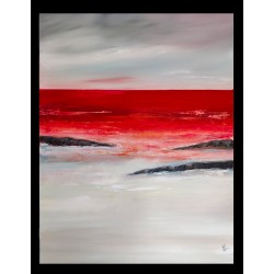 Mer rouge - Marie Line Robert : Huile sur toile - Galerie Arnaud la Rochelle