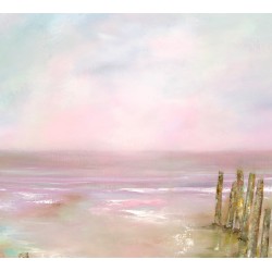 Douceur d’un ciel rose - Martine Grégoire : Huile sur toile - Galerie Arnaud La Rochelle
