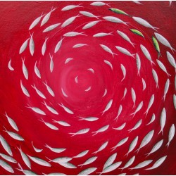 Red fish - Dane : Acrylique sur toile - Galerie Arnaud, La Rochelle