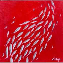 Mer rouge - Dane : Acrylique sur toile - Galerie Arnaud, La Rochelle