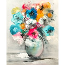 Fleurs d’été - Marie Line Robert : Huile sur toile - Galerie Arnaud la Rochelle