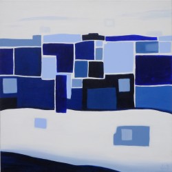 Déambulation bleue - Sylvie B. : Acrylique sur toile - Galerie Arnaud, la rochelle