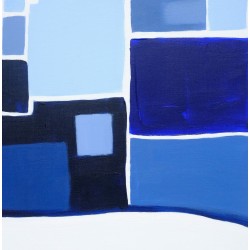 Déambulation bleue - Sylvie B. : Acrylique sur toile - Galerie Arnaud, la rochelle