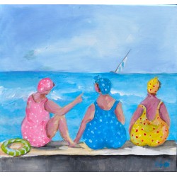 Les baigneuses - Liliane Paumier : Peinture Acrylique sur Toile - Galerie Arnaud