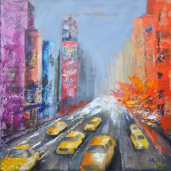 NY - taxis jaunes - Dane : Acrylique sur toile - Galerie Arnaud la rochelle