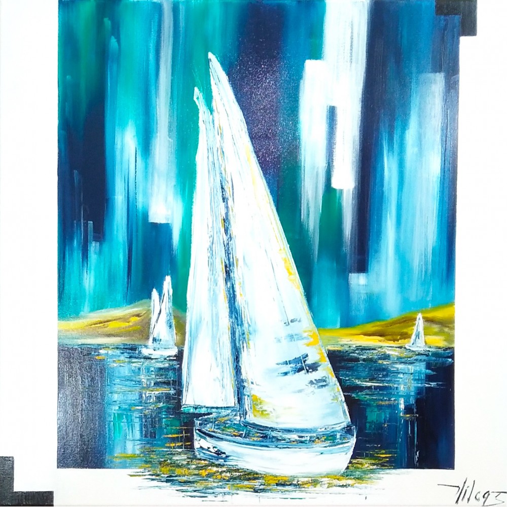 Sail away - Corinne Vilcaz : Huile sur toile - Galerie Arnaud la rochelle