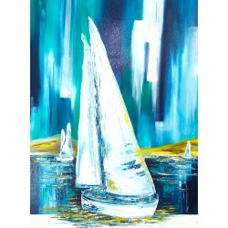 Sail away - Corinne Vilcaz : Huile sur toile - Galerie Arnaud la rochelle