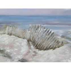 La plage à marée basse - Martine Grégoire : Huile sur toile - Galerie d'art en ligne
