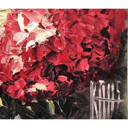 Fleur d'hortensia - Michèle Kaus : Peinture Acrylique sur Toile - Galerie Arnaud